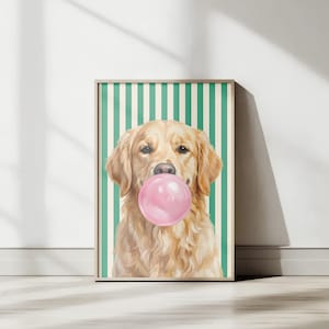 Lámina de arte pop de perros, arte mural de animales divertidos, póster moderno de perros, decoración para habitaciones infantiles, regalo para amantes de los perros, descarga digital.