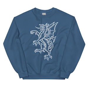 Welsh Dragon Sweatshirt Unisex | Cymru Heritage Jumper | Warm Pre-Shrunk Sweater | Wales National Emblem Clothing