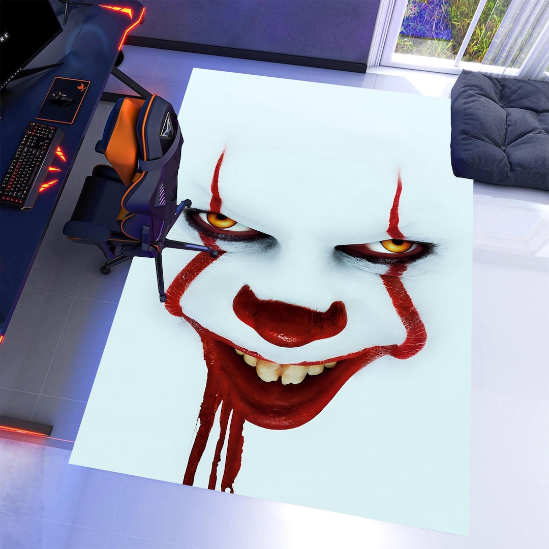Pennywise Round 3d Rug Pennywise Horror Area Rug: IT Scary Clown Face Carpet, Non Slip ...