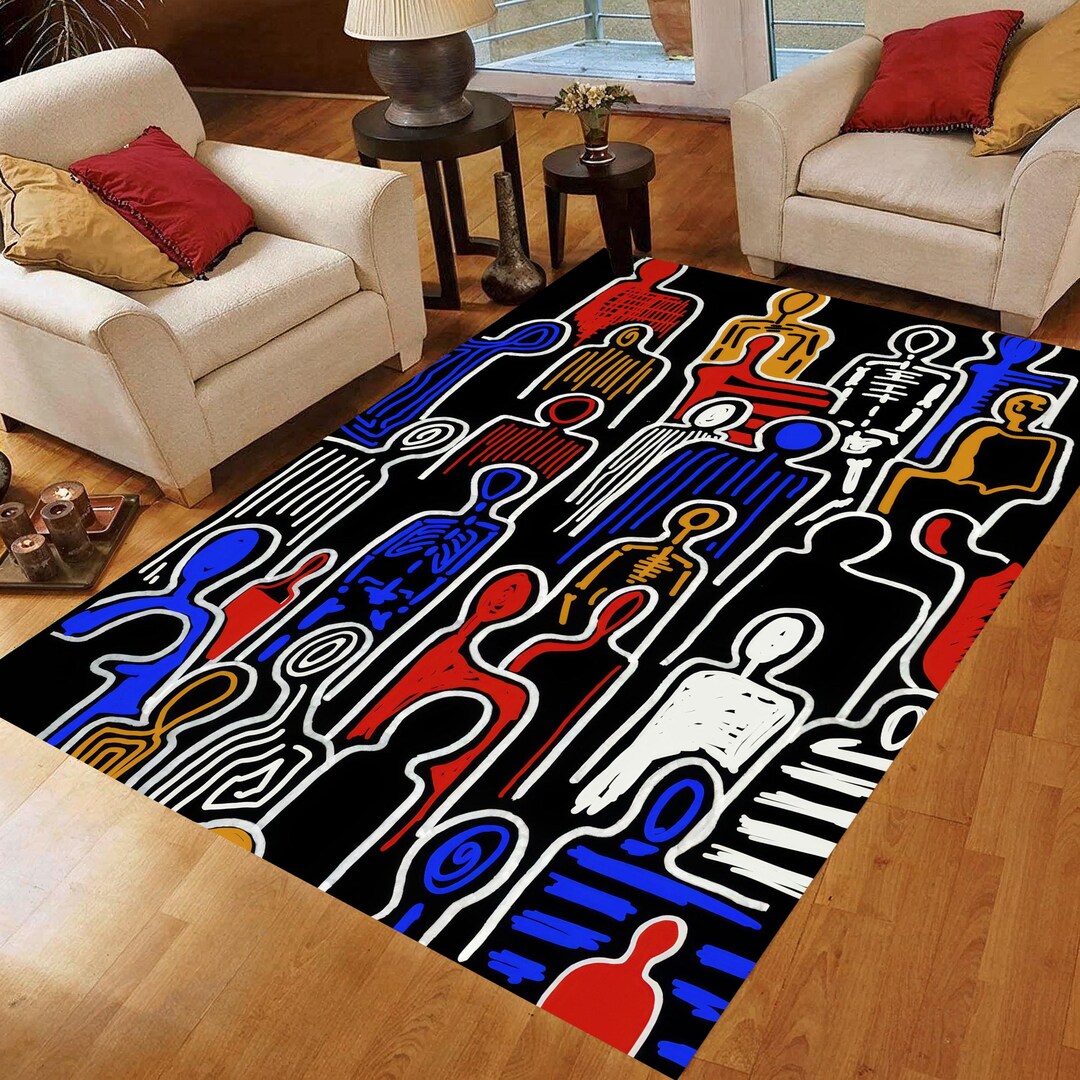 Humor Human Skin Rug Modern Abstract Human Area Rug: Pop Art Street Style, Non-slip Machine ...