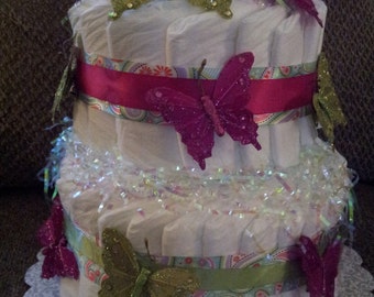 Beautiful Butterfly Diaper Cake