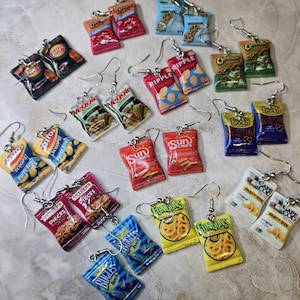 ¡Ataque de Snack! Pendientes de Bolsa de Papas Fritas