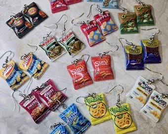 ¡Ataque de Snack! Pendientes de Bolsa de Papas Fritas