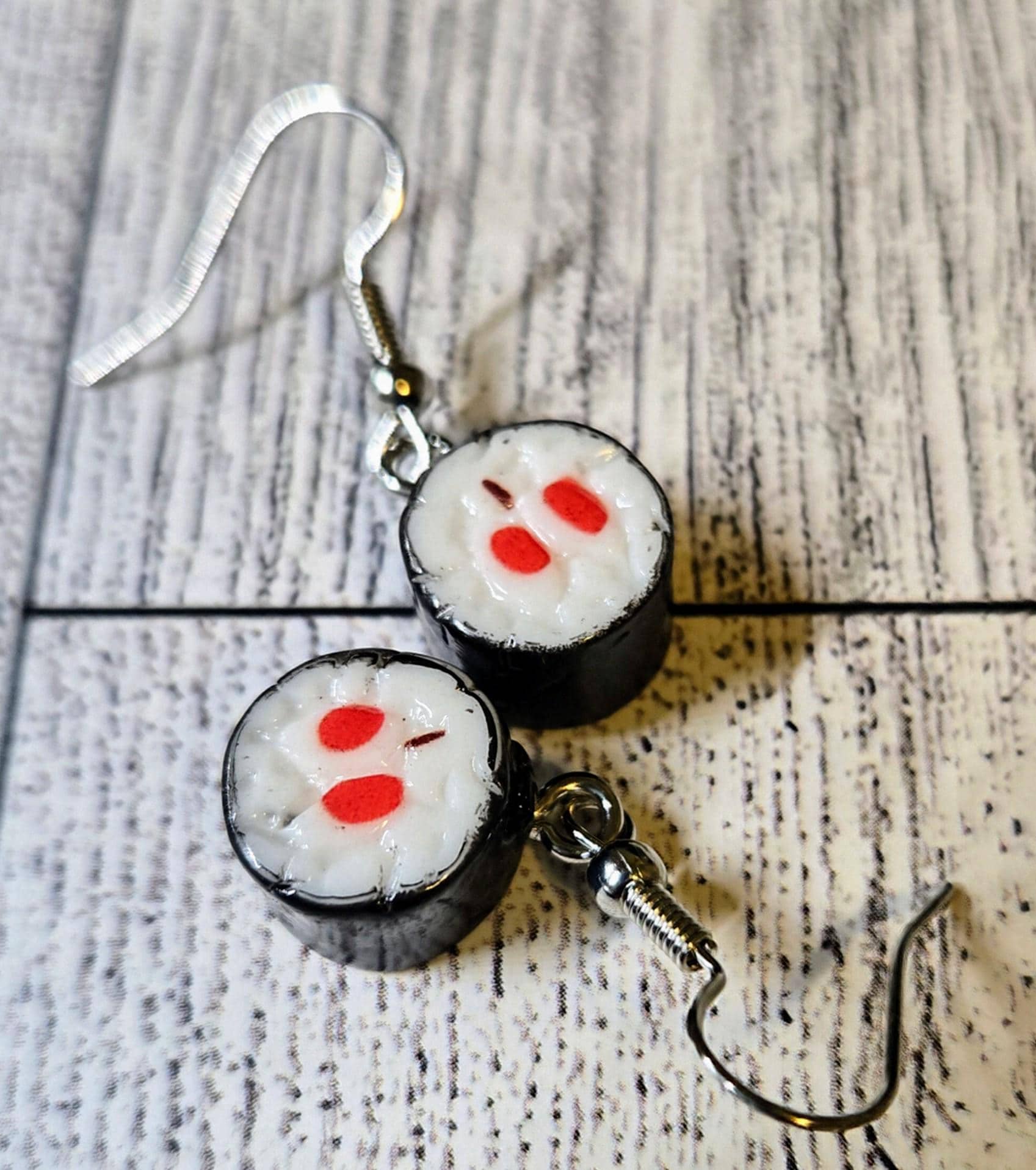 Magik Kawaii Sushi Earrings - Miniature Salmon Nigiri & Fish Roe Resin Earrings Fun Food Jewelry