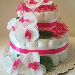 Wunderschöne Orchideen Windelkuchen