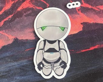 Marvin the Paranoid Android Die Cut Sticker