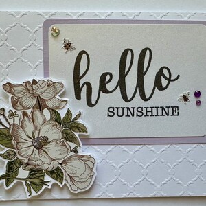 Handmade Papercraft Floral Greeting Card - Blank Inside