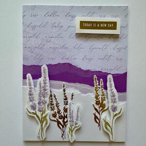 Handmade Papercraft Floral Greeting Card - Blank Inside