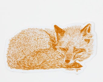 SLEEPING FOX STICKER