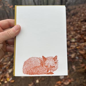 SLEEPING FOX Note Card Pack, set of 10 cards and 10 envelopes