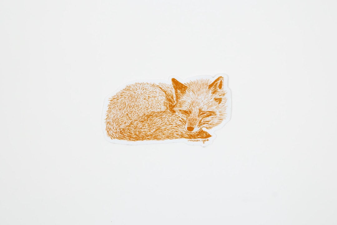 SLEEPING FOX STICKER - Etsy