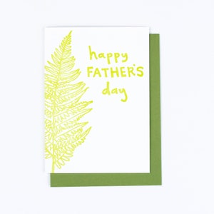 VADERDAG FERN / Letterpress Wenskaart / Letterpress Fathers Day Card / Wild Fern Vaderdagkaart / Handgetekende Woodland Ferns