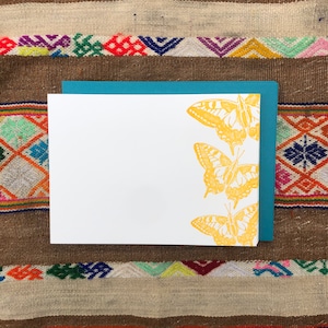 10er Set Letterpress Briefkarten, Set aus 10 Klappkarten, für Frühling, Sommer, Wald, Naturforscher