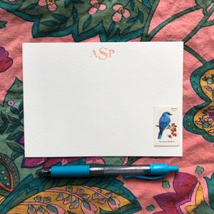 SET van 50 MONOGRAM LETTERPRESS-kaarten: ambachtelijke handgedrukte kaarten van 100% katoenpapier en levendige inkt op rubberbasis