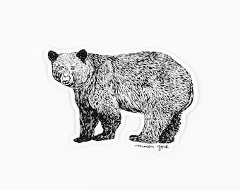 Vinylsticker zwarte beer, Appalachian Art – cadeau natuurliefhebber