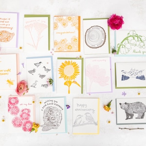 ALL OCCASION BUNDLE Auswahl an Letterpress-Grußkarten, einschließlich Geburtstags-, Beileids-, Dankes-, Liebes-, Genesungs- und Blanko-Naturkarten