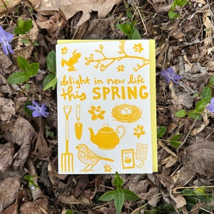 DELIGHT in NEW LIFE This Spring, Letterpress Greeting Card, Easter, New ...