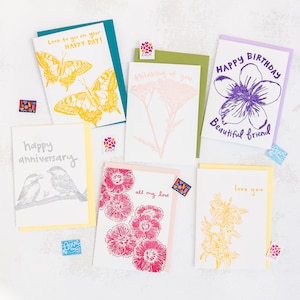 SWEETNESS BUNDLE, Letterpress Grußkarten Set, Fröhlich, Ernst, Lustiges Kartenset, Liebe, Valentinstag, Handgezeichnete Typografie, Saisonales Wohnen