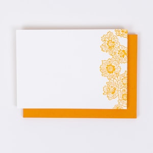 COREOPSIS LETTERPRESS Karte Karte, Set mit 10 Karte, Sommer, Herbst Waldland, Naturforscher, Naturliebhaber, Wildblume, Garten, Gastgeberin