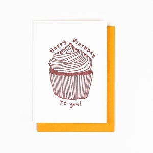 CUPCAKE LETTERPRESS GEBURTSTAG Karte