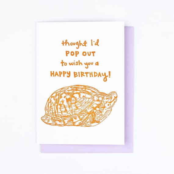 WBdesignz Biglietto Auguri Compleanno Con Busta – Let's Shell-erbate Tartaruga, Formato DIN A6 - 4