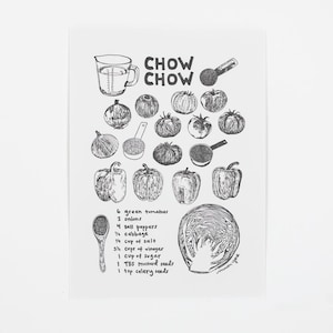 Carte de recette CHOW CHOW, impression typographique pour les gastronomes