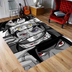 Anime Eyes Rug, Cool Cartoon Carpet, Washable Non Slip Area Rug, Otaku Room Decor, Japanese Style Mat, Living Room Floor Carpet,Gift