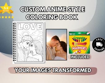 Custom Anime Style Coloring Book: Personalized Cartoon Portrait Gift