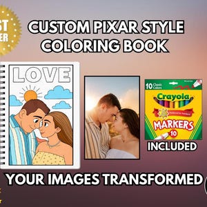 Custom Coloring Book: Personalized Cartoon Portrait Gift afbeelding 1