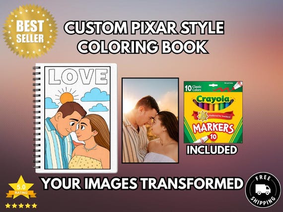 Custom Coloring Book: Personalized Cartoon Portrait Gift