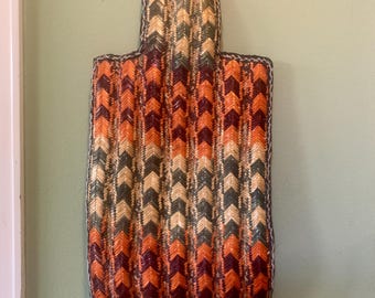 Vintage Moroccan Woven Palm Leaf Wall Hanging | Chevron Geometric Tribal Art