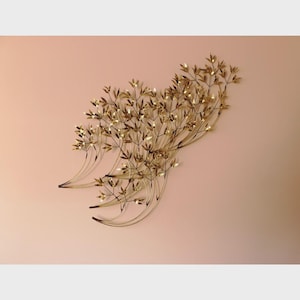 Curtis Jere Brass Bamboo Leaves Wall Sculpture - Mid-Century Modern Brutalist Art