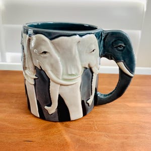 Tom Taylor Elephant Mug: Sculptural Ceramic Coffee Cup, Whimsical Gift