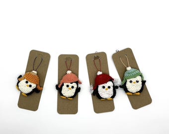 Crochet Penguin Keychain with Hat: Handmade Amigurumi Bag Charm
