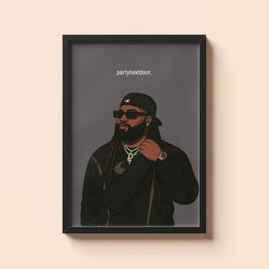 Partynextdoor Rap Wall Art Print - Minimalist Hip Hop R&B Poster, Music Lover Gift, Modern Rapper Illustration