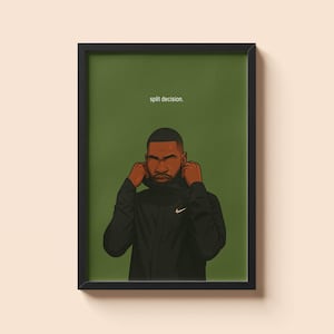 Santan Dave Wall Art Print - UK Rap & Hip-Hop Minimalist Poster | Grime Music Artwork, Modern Rap Illustration, Streetwear Room Decor
