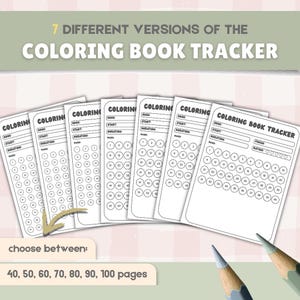 Coloring Book Tracker Printable + Coloring Page Tracker | Color ...