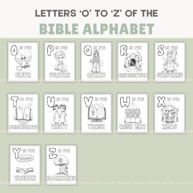 Bible ABC Coloring Book for Kids Printable | Christian Alphabet ...