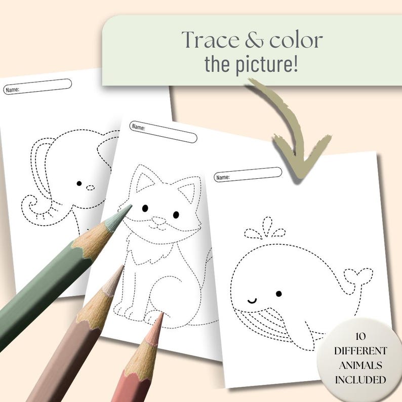 Sticker Tracing Worksheet Line Tracing Worksheets Bundle for Preschool | 40 Pre-writing Practice ...