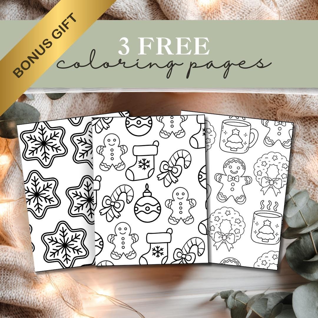 Bold & Easy Christmas Coloring Pages Bundle | 200 Simple Fun Holiday ...