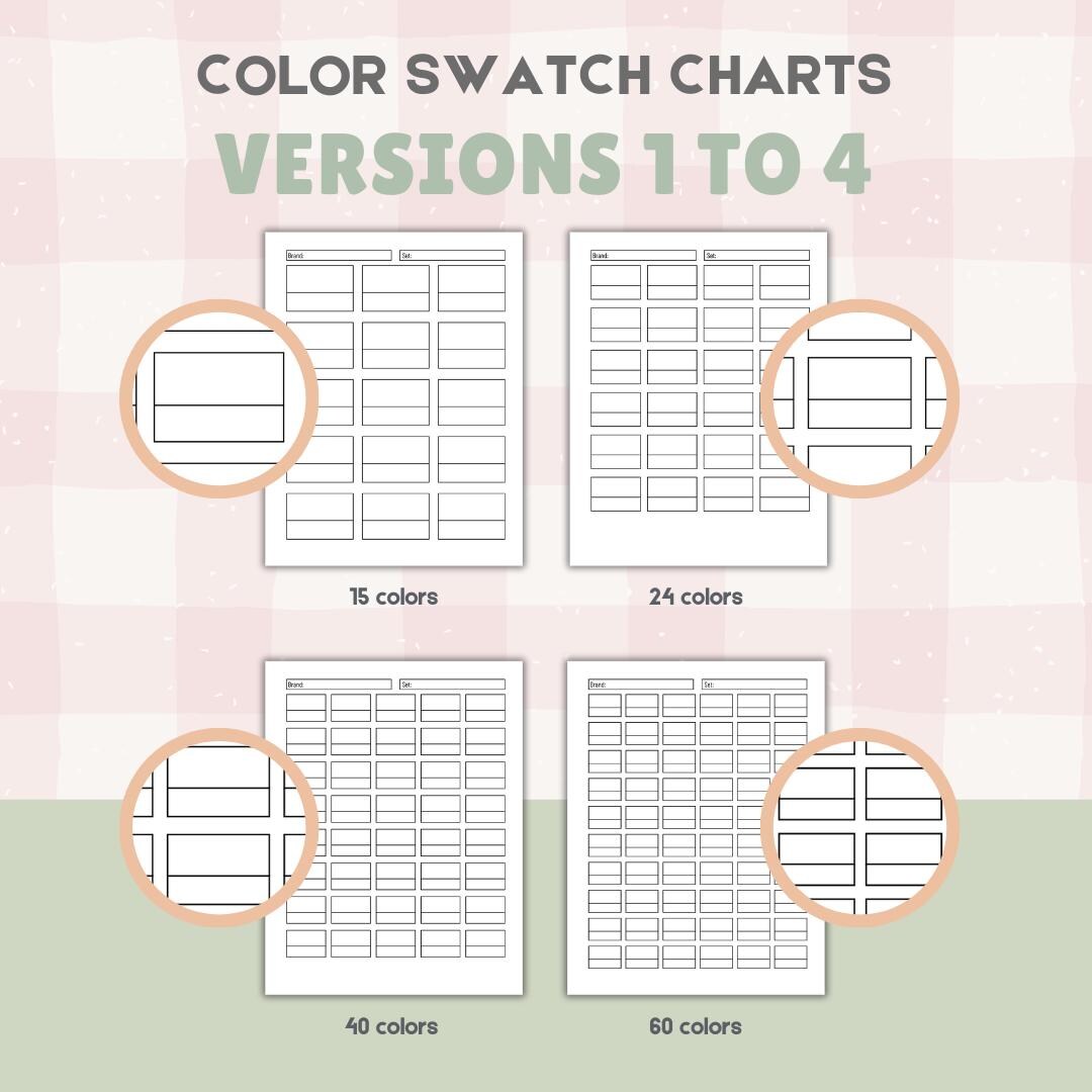 Color Swatch Chart Printable | 12 Printable Marker & Pencil Swatch ...