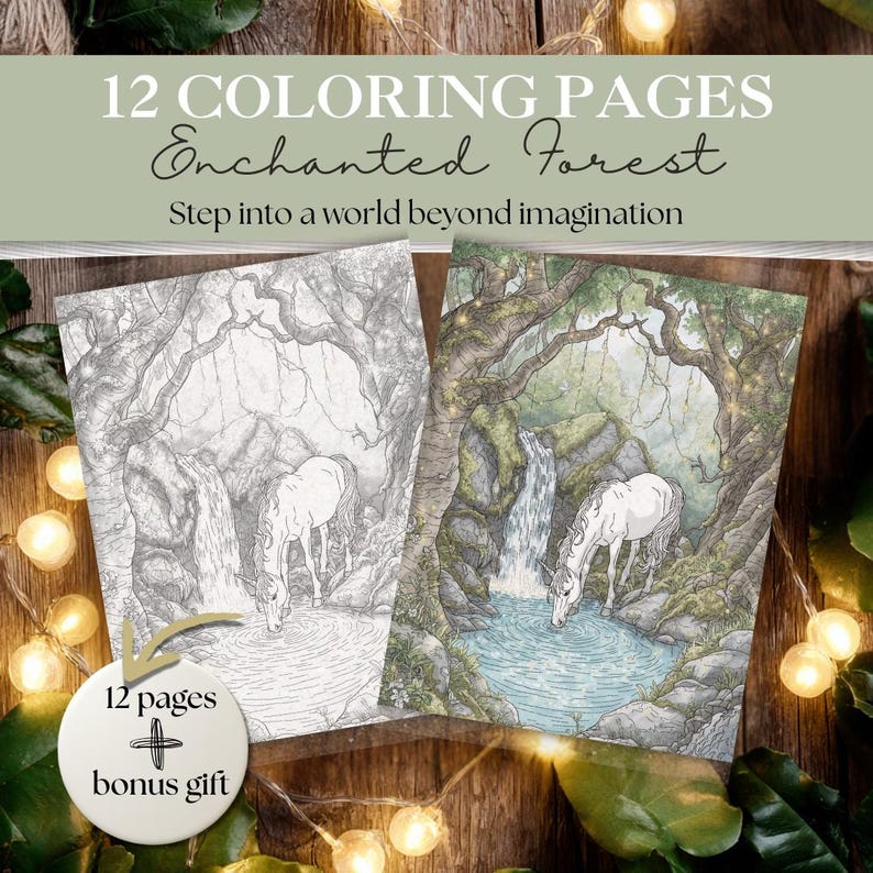 Enchanted Forest Coloring Pages | Magical Forest Scenes With Crystals ...