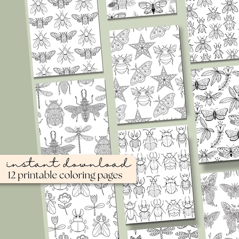 Bug Life Patterns Coloring Pages | 12 Insect Pattern Designs + 3 Bonus ...