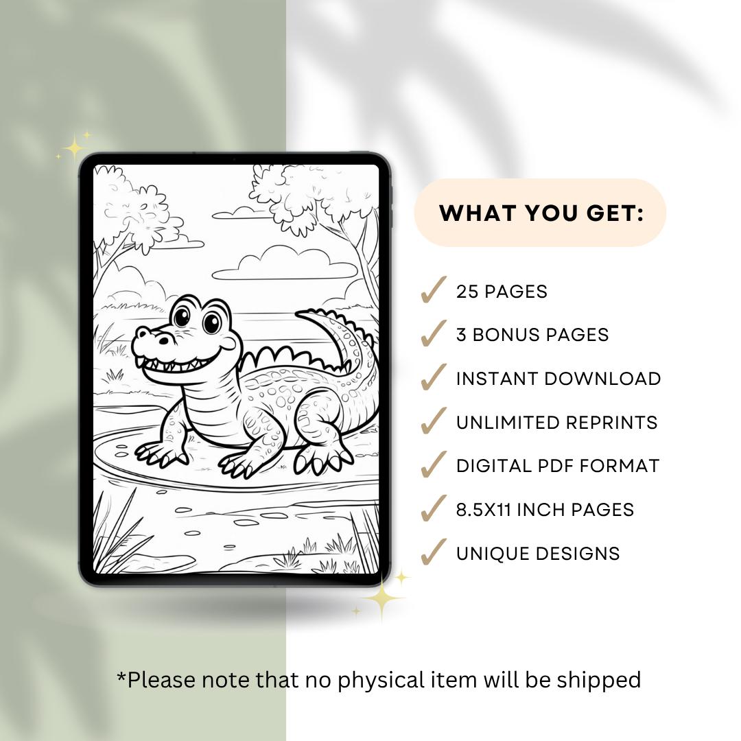 Jungle Safari Animal Coloring Pages for Kids | 25 Printable Coloring ...