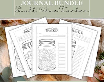 Small Daily Wins Tracker Printable | Goal Progress Jar | Habit & Motivation Tracker | Self Care Journal Pages | A5 A4 US Letter