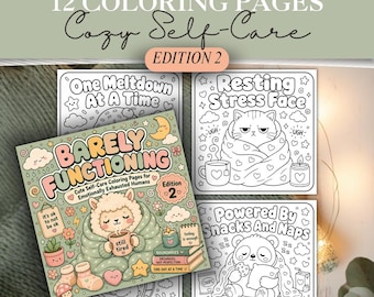 Funny Self Care Coloring Pages Printable | Cute Coloring Book for Emotionally Exhausted Humans | Funny Mental Health | Edition 2 PDF #376