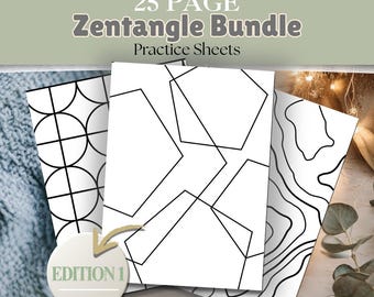 Zentangle Practice Templates | 28 Printable Pages | Blank Pattern Sheets | Doodle Grids | Mindfulness Drawing | Create Your Own Designs #361