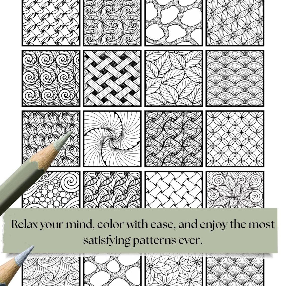 Zentangle Pattern Workbook Vol. 2 | Trace & Draw Practice Sheets ...