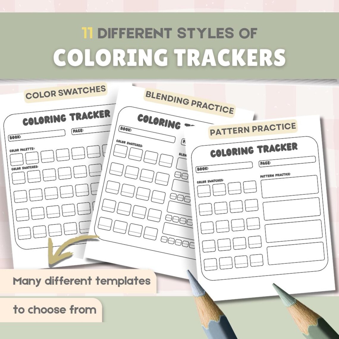 Coloring Tracker Printable for Coloring Books | Color Swatches ...