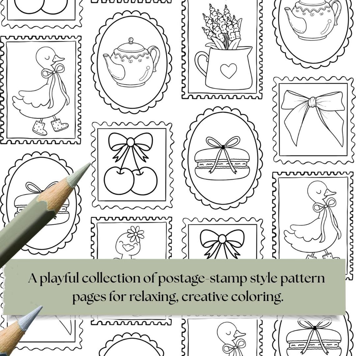 Stamp Coloring Pages Bundle #1 | 12 Stamp Pattern Sheets + 3 Bonus ...